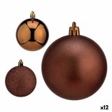 St med julekugler Krist+ 00783 Brun Plastik (12 enheder) #1