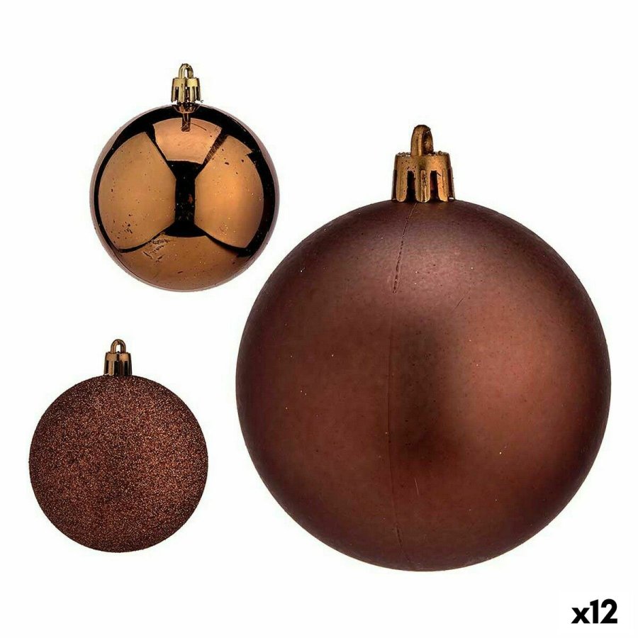 St med julekugler Krist+ 00783 Brun Plastik (12 enheder) #1