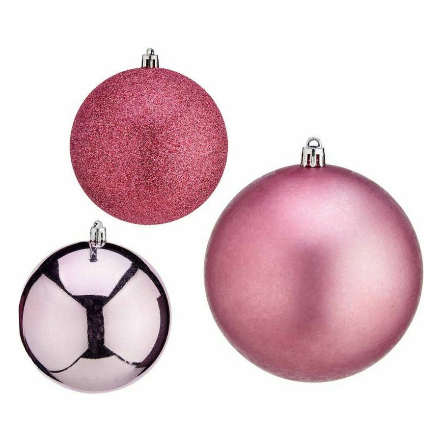 St med julekugler Krist+ 00787 Pink Plastik (12 enheder) #5