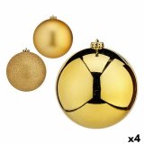 St med julekugler Krist+ 00791 Gylden Plastik  15 cm (4 enheder) #1