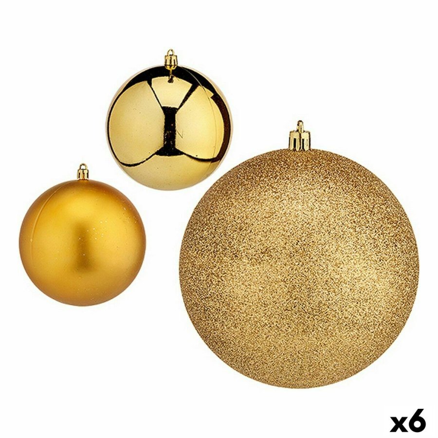 St med julekugler Krist+ 00792 Gylden Plastik (6 enheder) #1