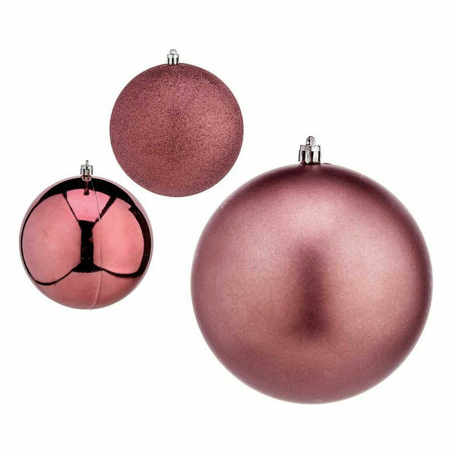 St med julekugler Krist+ 00798 Pink Plastik  12 cm (6 enheder) #5