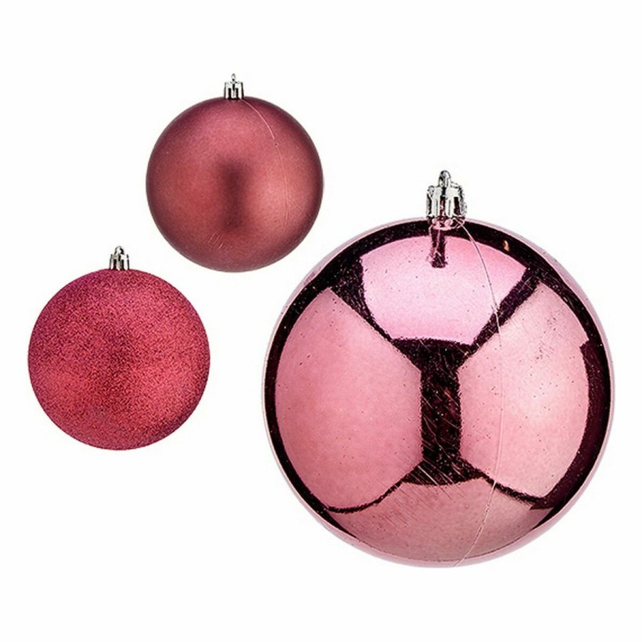 St med julekugler Krist+ 00799 Pink Plastik (12 enheder) #5