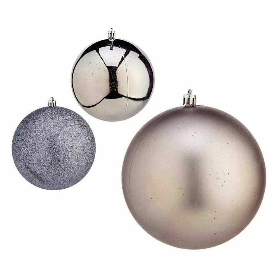 St med julekugler Krist+ 00822 Slvfarvet Plastik  12 cm (6 enheder) #5