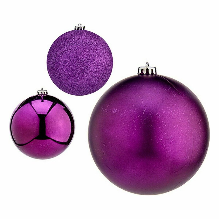 St med julekugler Krist+ 00833 Lilla Plastik  15 cm (4 enheder) #5