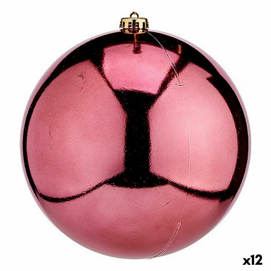 Julekugle Krist+ 00841 Pink Plastik (12 enheder) #1