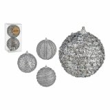 St med julekugler Krist+ 01496 Slvfarvet PVC  10 cm Med relief (12 enheder) #5