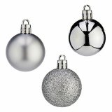 St med julekugler Krist+ K1912485-4 Slvfarvet Plastik 4 cm (12 enheder) #5