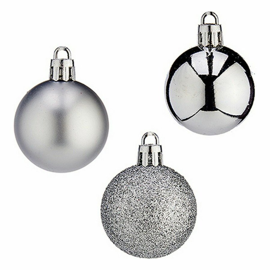 St med julekugler Krist+ K1912485-4 Slvfarvet Plastik 4 cm (12 enheder) #5