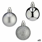 St med julekugler Krist+ K1912485-4 Slvfarvet Plastik 4 cm (12 enheder) #1