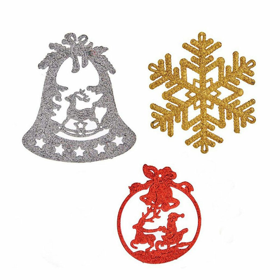 Juledekorationsst Krist+ 00507 Rd Gylden Slvfarvet Plastik (24 enheder) #5