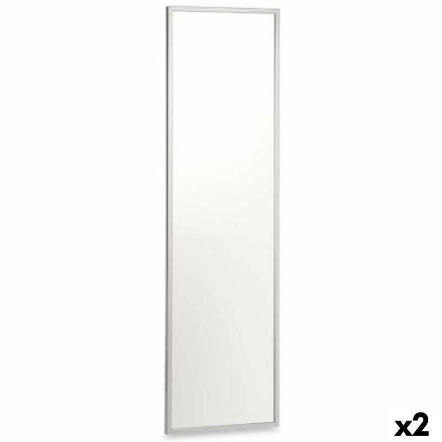Vgspejl 82710 Slvfarvet 40 x 142,5 x 3 cm Rektangulr (2 enheder) #1