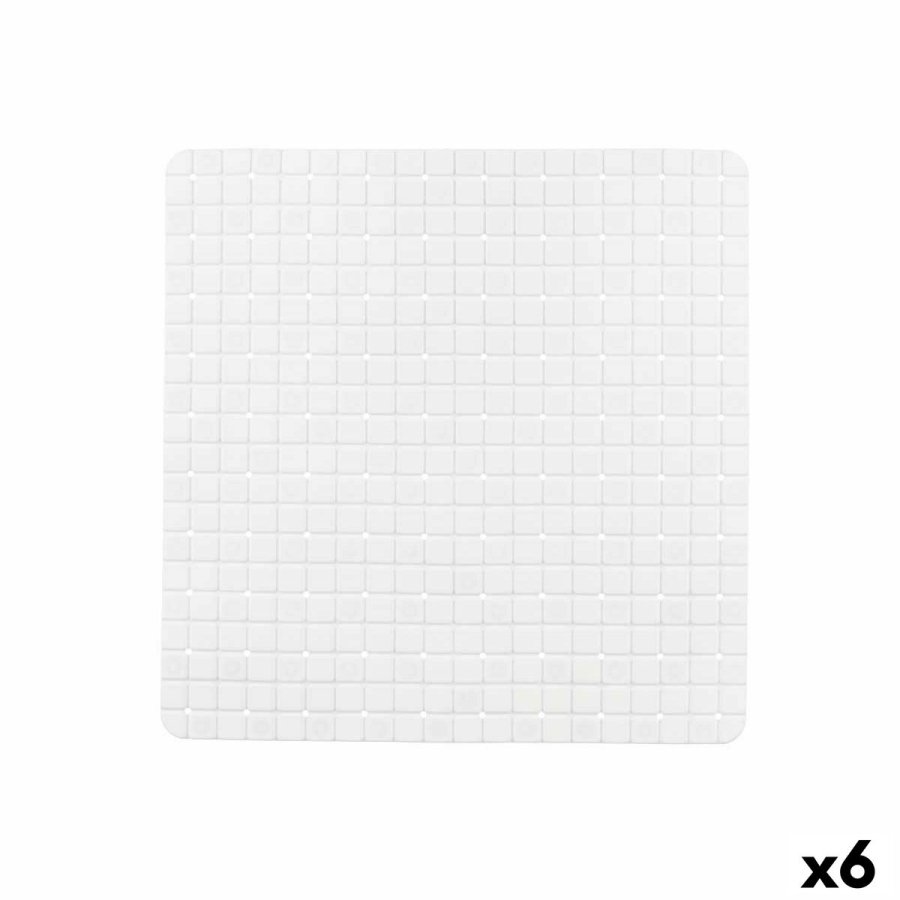 Skridsikker mtte til Brusebad Berilo BM509S - 314 Hvid PVC 50,3 x 50,3 x 0,7 cm Rammer (6 enheder) #1