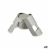 Champagneprop Kinvara KT970 Slvfarvet Slv Silikone Rustfrit stl Plastik 6 x 5,5 x 3,5 cm Hermetisk (12 enheder) #1