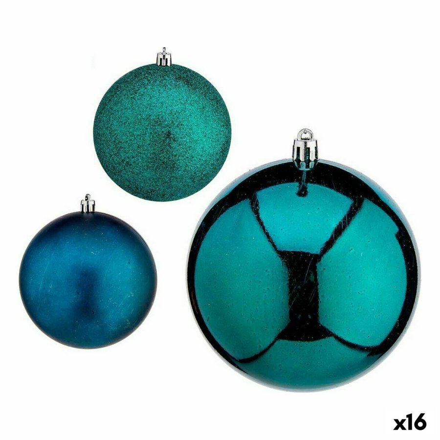 St med julekugler Krist+ 00829 Bl Plastik (16 enheder) #1