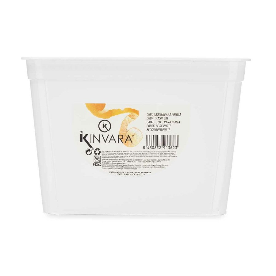 Skraldeposeholder Kinvara 02 001 Hvid Plastik 4 L (12 enheder) #9