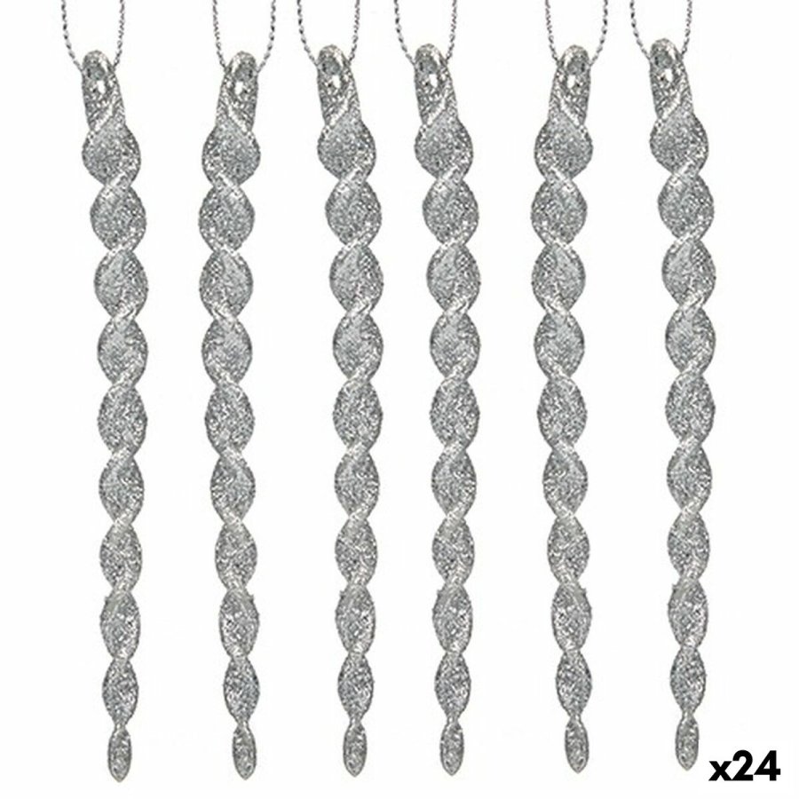 Julepynt Slvfarvet Plastik Skinne 13,5 x 1 x 5,5 cm (24 enheder) #1