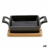 Kasserolle til servering af tapas Kinvara 1277SJ4810 Brun Sort Bambus Jern 19 x 5 x 14 cm (12 enheder) #1
