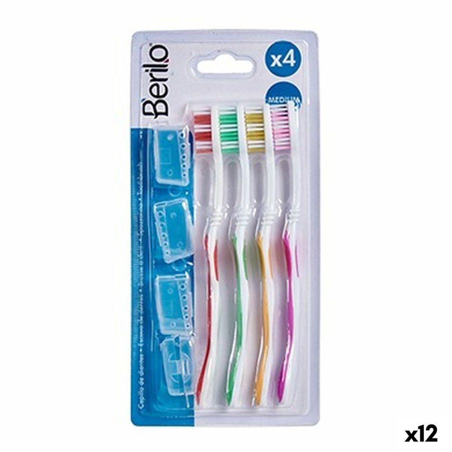 Escova de Dentes Berilo AR1410003 Gul Bl Rd Grn (12 enheder) #1