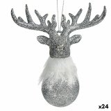 Julepynt Rensdyr Slvfarvet Plastik Skinne 13,5 x 15,5 x 7 cm (24 enheder) #1