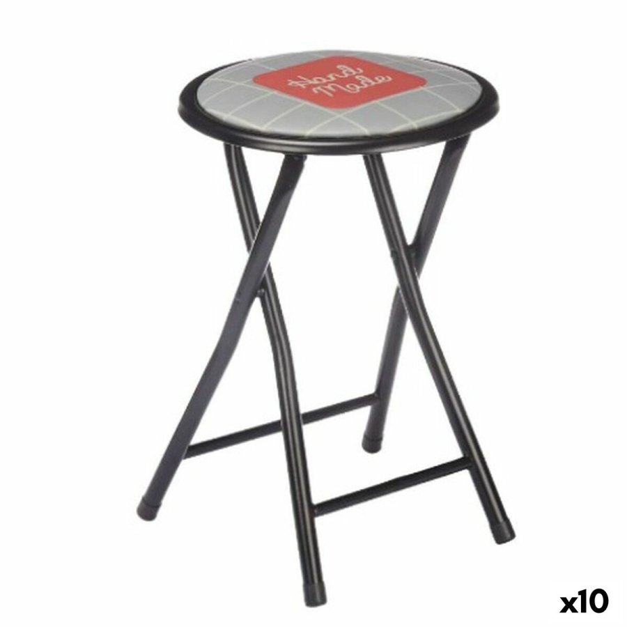 Sammenklappelig skammel Hand Made Brun Sort Gr PVC Metal 30 x 30 x 45 cm (10 enheder) #1