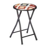Sammenklappelig skammel Boho Chic Sort PVC Metal 30 x 30 x 45 cm (10 enheder) #13
