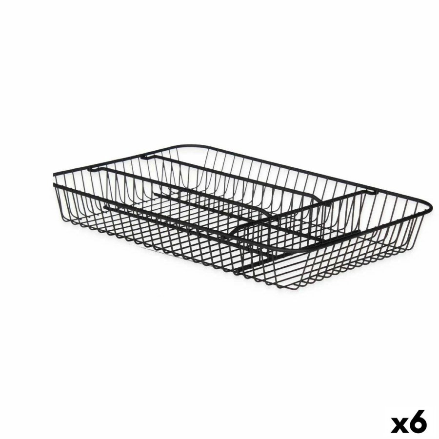 Bestikholder Kinvara W7267-1 Sort Metal 26 x 4,7 x 35,5 cm (6 enheder) #1