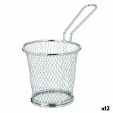 Kurv til prsentation af aperitiffer Kinvara W8088S Slvfarvet Metal 15,5 x 12 x 8 cm (12 enheder) #1