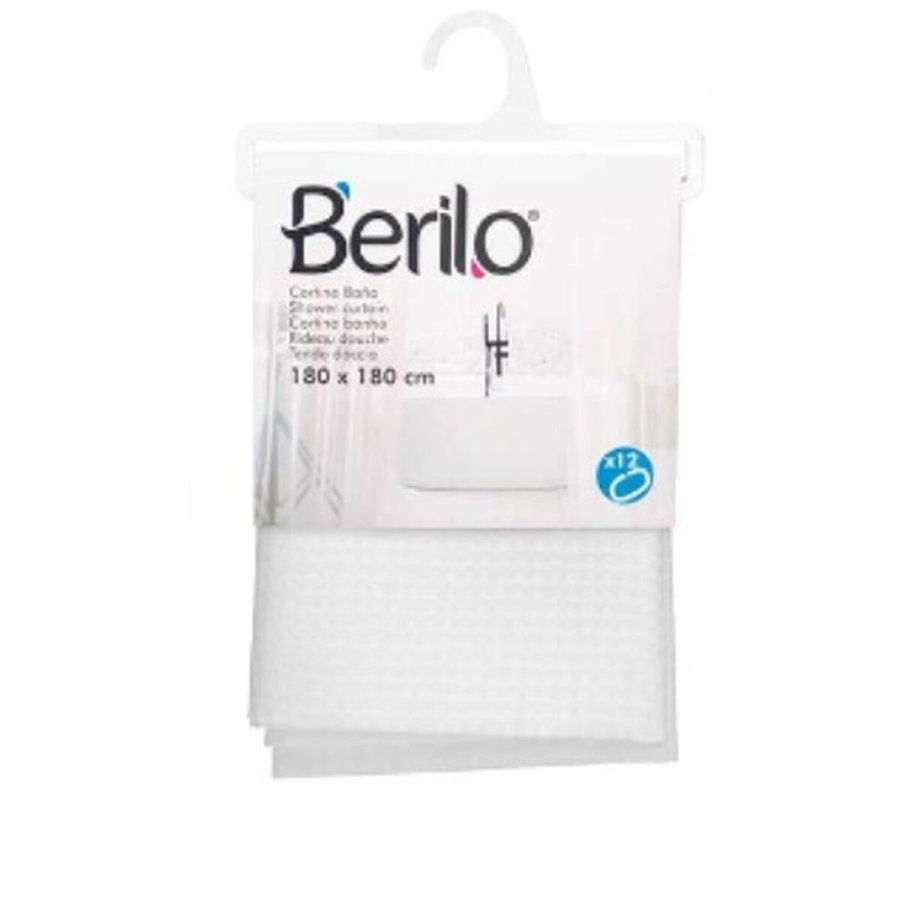 Brusebadsforhng Berilo SC-POLY-UD1-WHITE Hvid Polyester 180 x 180 cm Points (12 enheder) #5