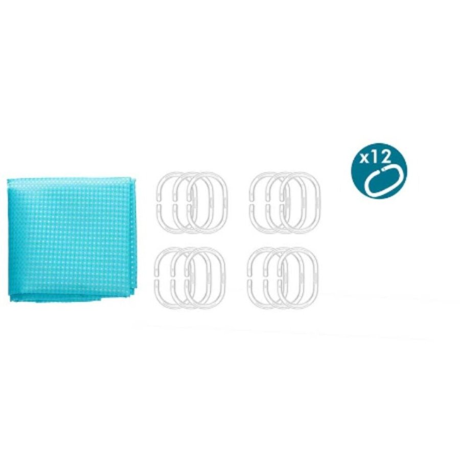 Brusebadsforhng Berilo SC-POLY-UD1-BLUE Bl Polyester 180 x 180 cm Points (12 enheder) #13