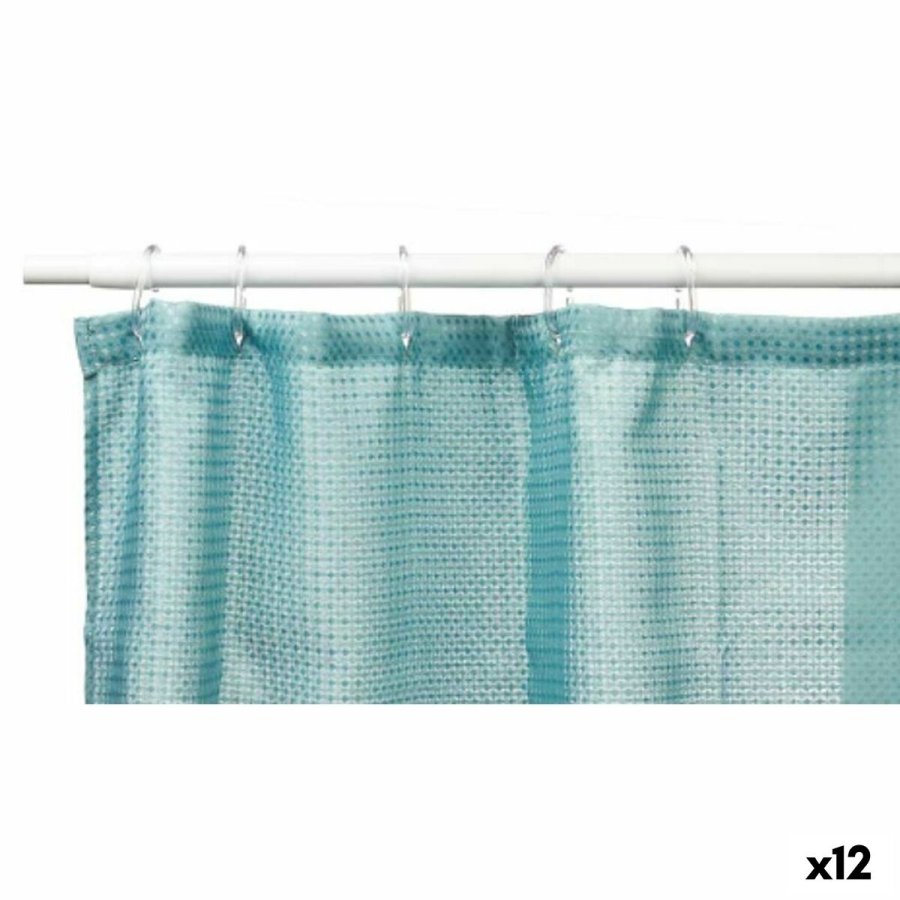 Brusebadsforhng Berilo SC-POLY-UD1-GREEN Turkis Grn Polyester 180 x 180 cm Points (12 enheder) #1
