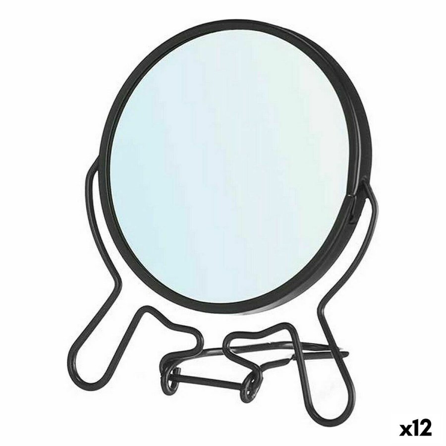 Makeup-Spejl Berilo B6444P-S Sort Jern 11 x 13 x 1,5 cm (12 enheder) #1
