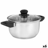 Gryde Med Glaslg Kinvara 16689B1 Slvfarvet 2,5 L 31 x 10,5 x 20 cm (6 enheder) #1