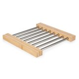 Dkkeserviet Kinvara 90951 Slvfarvet Metal Bambus 36,4 x 2,2 x 21,3 cm (6 enheder) #2