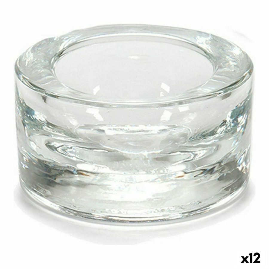 Lyseholder Gift Decor CH00056P CH00056P Gennemsigtig Glas 7 x 3,5 x 7 cm (12 enheder) #1