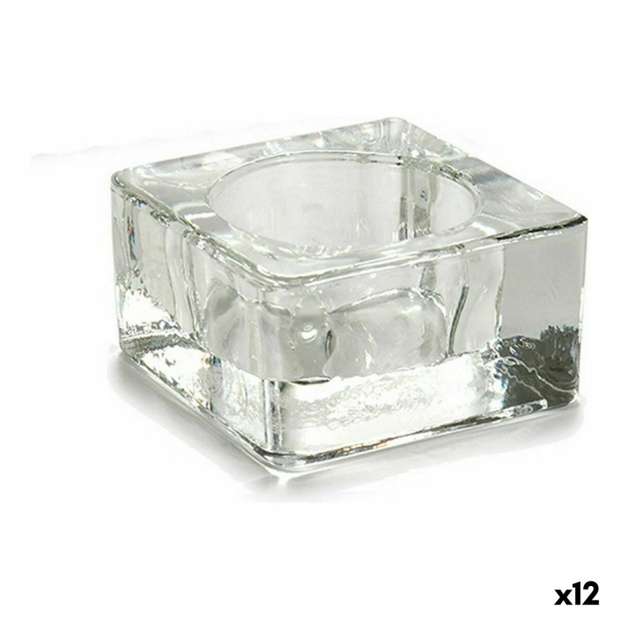 Lyseholder Gift Decor CH00535-2C CH00535-2C Gennemsigtig Glas 6 x 3 x 6 cm (12 enheder) #1