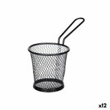 Kurv til prsentation af aperitiffer Kinvara W8088S-BLACK Sort Metal 16 x 11,5 x 8 cm (12 enheder) #1