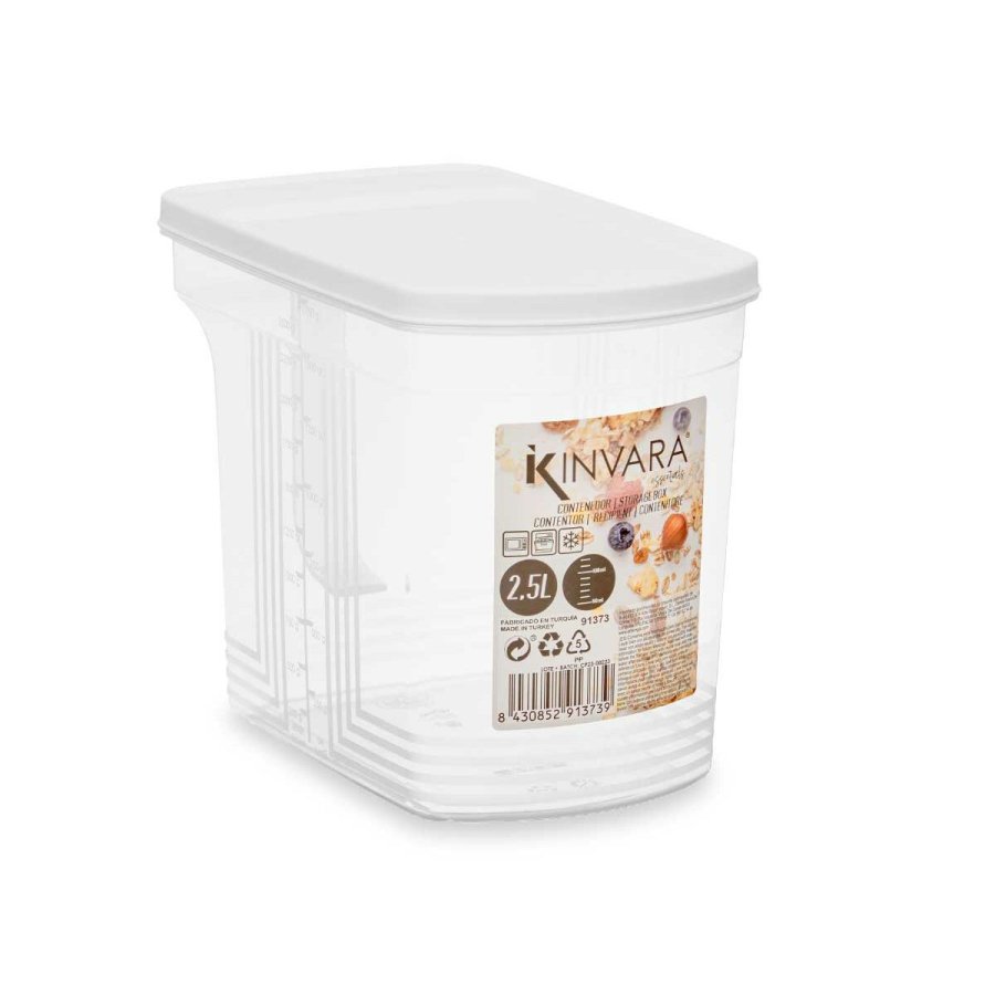 Mad Bevarelse Container Kinvara 02 1507 Gr Gennemsigtig 2,5 L 20,5 x 17 x 13 cm (24 enheder) #3