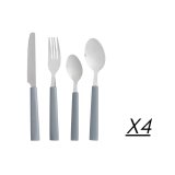 Bestik St Gr Slvfarvet Rustfrit stl Plastik (6 enheder) #2