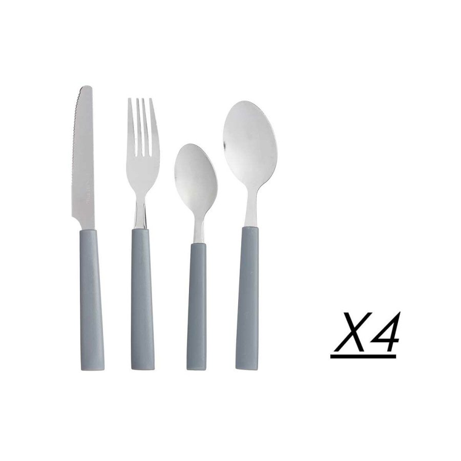 Bestik St Gr Slvfarvet Rustfrit stl Plastik (6 enheder) #2