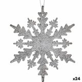 Julepynt Snefnug Slvfarvet Plastik Skinne 15 x 15 x 0,2 cm (24 enheder) #1
