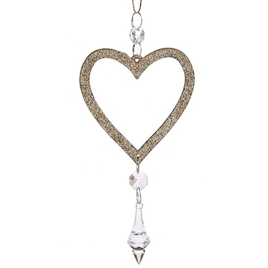 Julepynt Hjerte champagne Plastik Skinne 9 x 16 x 2 cm (24 enheder) #5