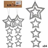 Juledekorationsst Slvfarvet Plastik Skinne Stjerne 19 x 0,2 x 23 cm (24 enheder) #1