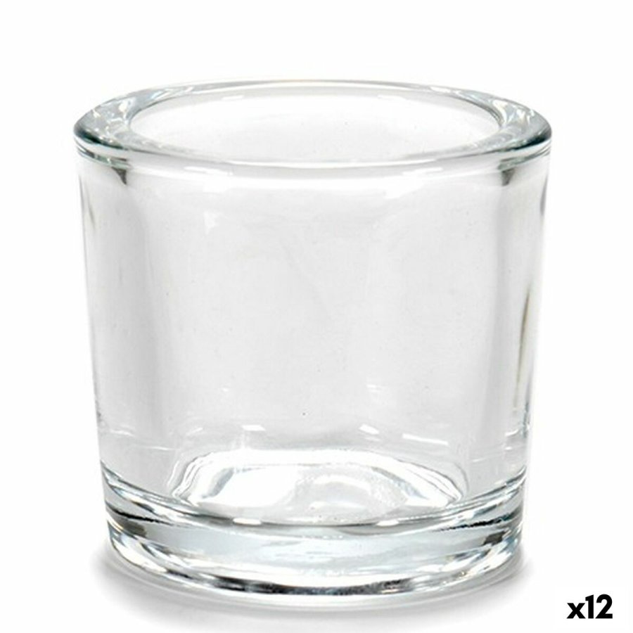 Lyseholder Gift Decor CH00667 CH00667 Gennemsigtig Glas 6,5 x 6 x 6,5 cm (12 enheder) #1
