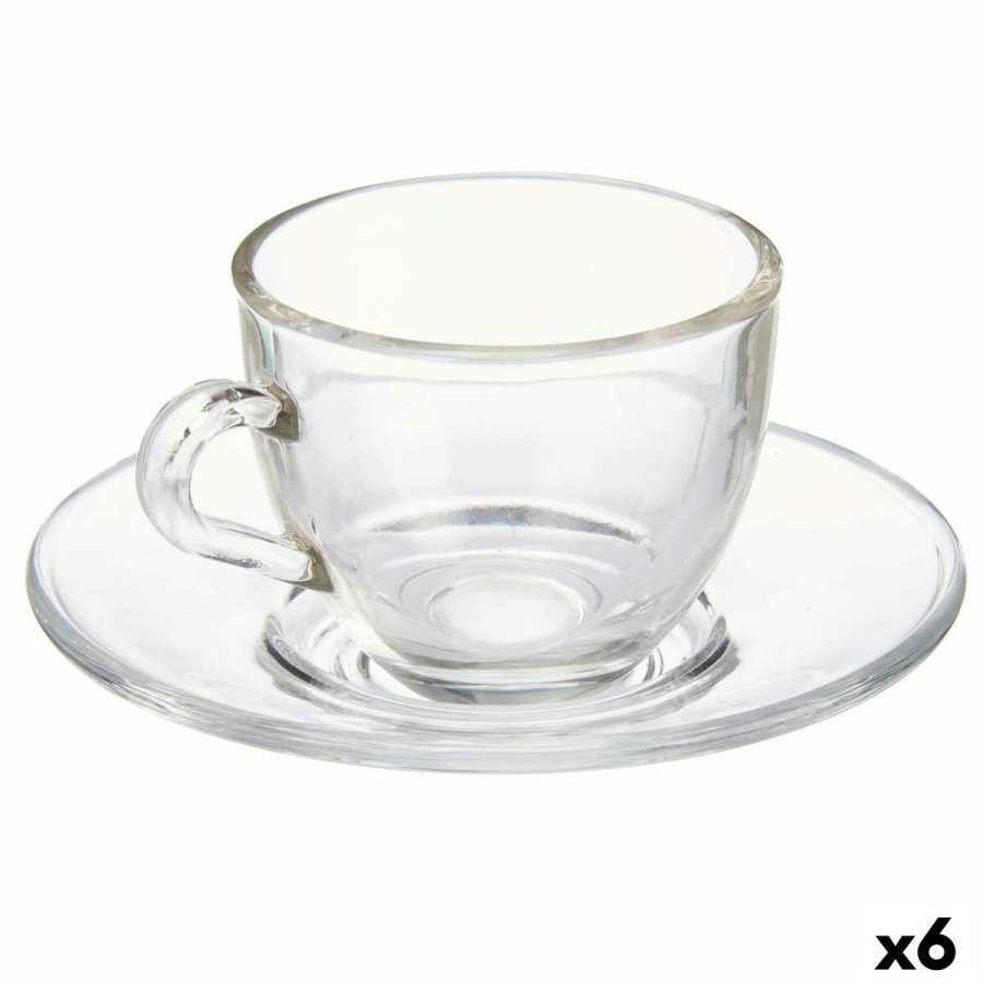 Kop og tallerken Vivalto S12212/BHA Gennemsigtig Glas 85 ml (6 enheder) #1