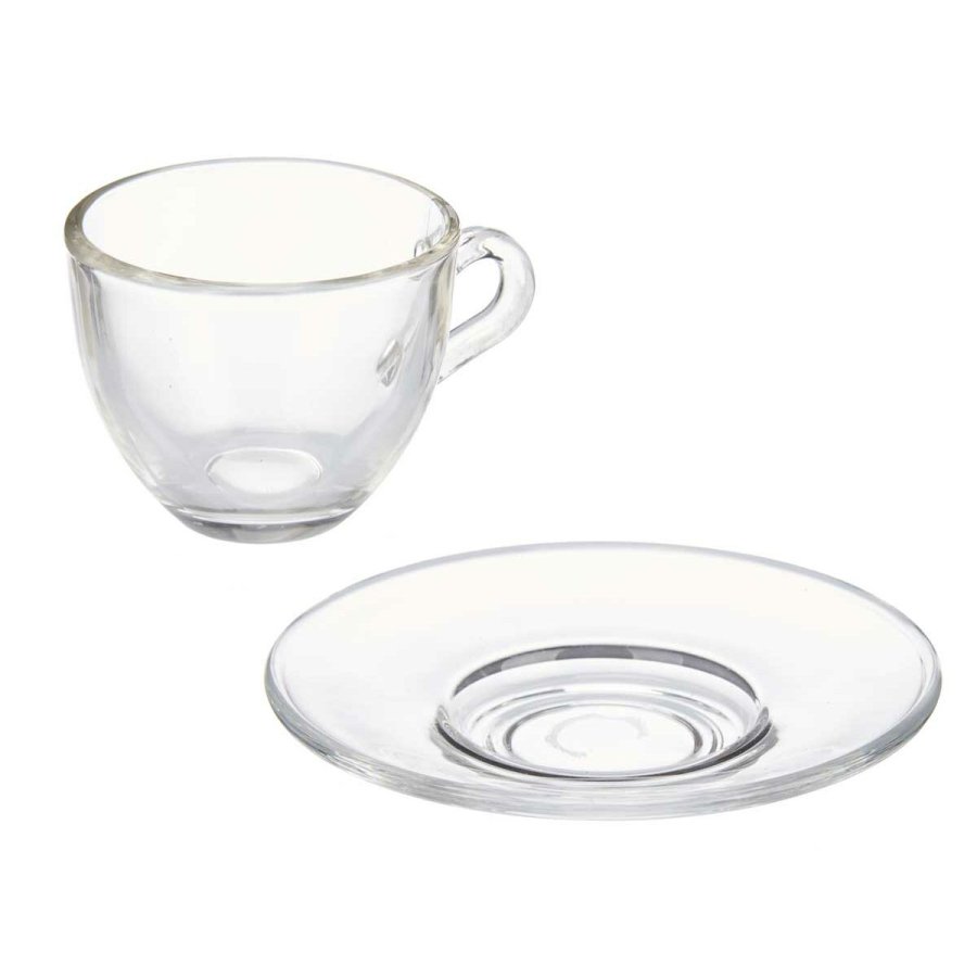 Kop og tallerken Vivalto S12212/BHA Gennemsigtig Glas 85 ml (6 enheder) #4
