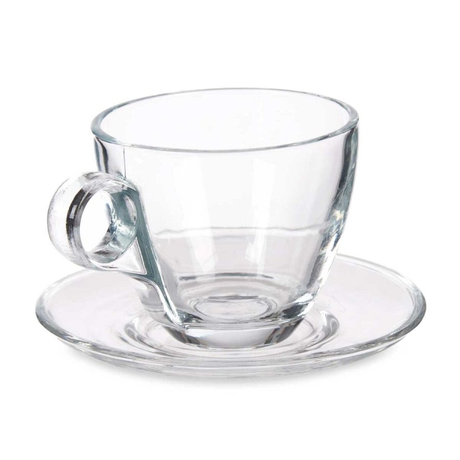 Kop og tallerken Gennemsigtig Glas 170 ml (6 enheder) #3