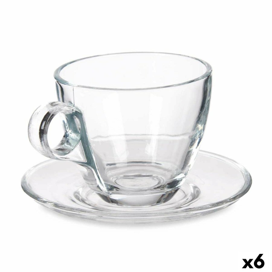 Kop og tallerken Gennemsigtig Glas 170 ml (6 enheder) #1