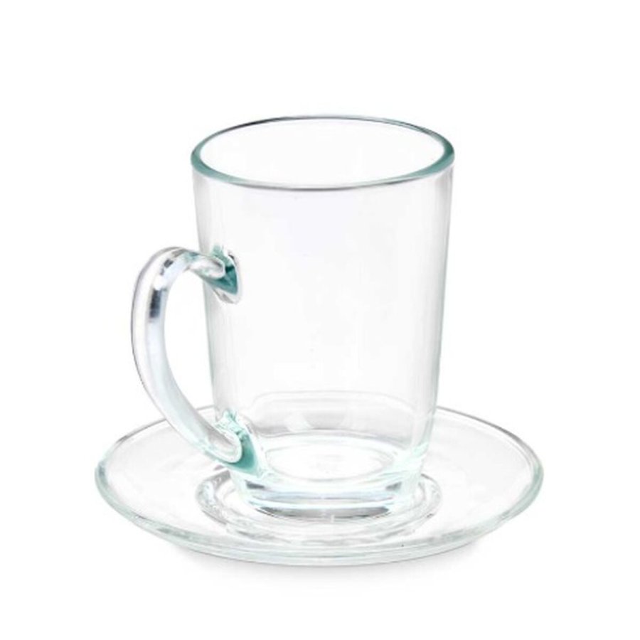 Kop og tallerken Vivalto 41089 Gennemsigtig Glas 200 ml (6 enheder) #5