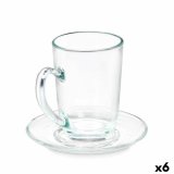 Kop og tallerken Vivalto 41089 Gennemsigtig Glas 200 ml (6 enheder) #1